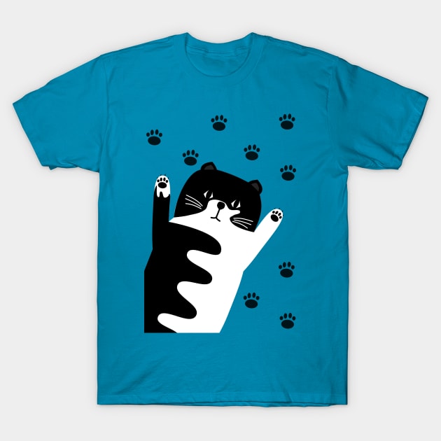 black and white cat T-Shirt by Javisolarte